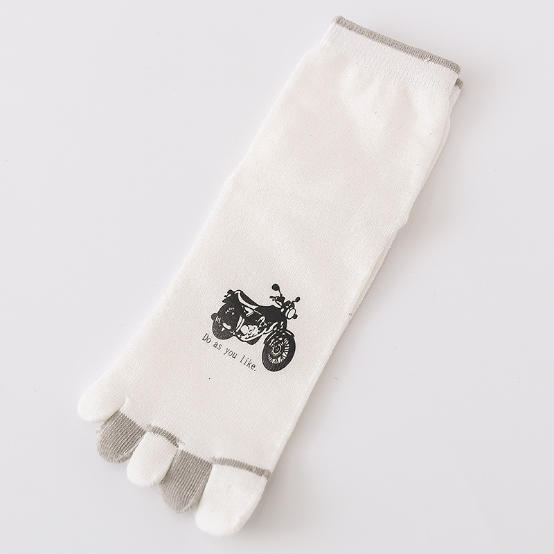 M Toe Socks In Tube Dongkuan Thick Cotton Cartoon Motorcycle Absorbent Warm Toe Socks Socks